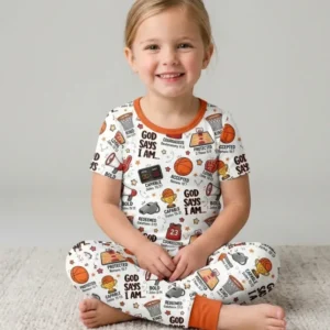 Basketball God Says I Am Bamboo Two Piece Short Sleeve Pajama Set