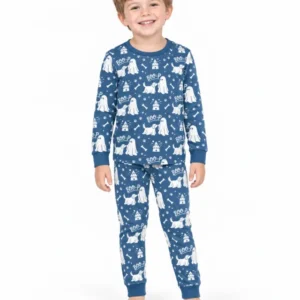 Boo-p Ghost Dog Bamboo Two Piece Long Sleeve Pajama Set
