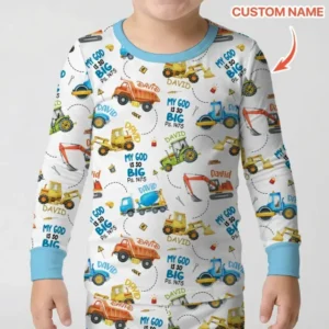 My God Is So Big Custom Name Bamboo Two Piece Long Sleeve Pajama Set