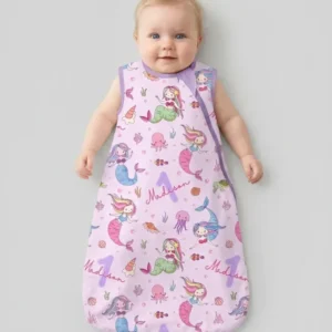 Custom Name Birthday Mermaid Bamboo Sleep Bag