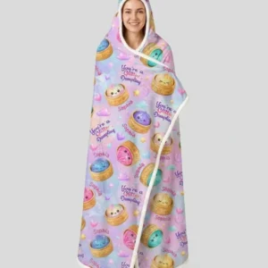 Custom Name You're A Glitter Dumpling Bamboo Wearable Hooded Blanket