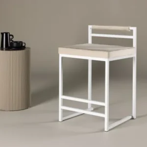 Barhocker Crystal - mit beiger Samtoptik