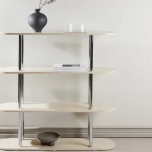 Regal Marano – Weiß mit Chromstreben im modernen Design