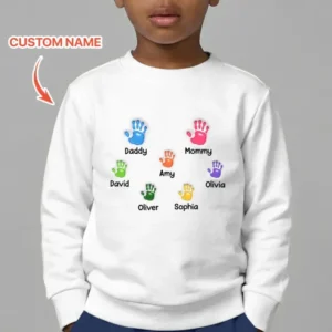 First Mother Day - Handprints Bamboo Crewneck Sweatshirt