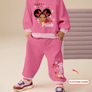 Custom Name Strawberry Girl Bamboo Jogger