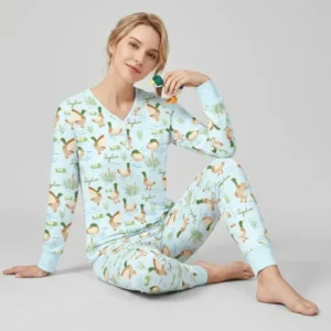 Personalized Mallard Duck Bamboo Women Pajama Set