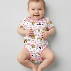 Custom Name First Father's Day Drink Bamboo Bodysuit