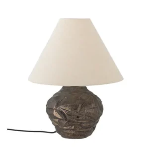 Tischlampe Falt - braunes Steingut