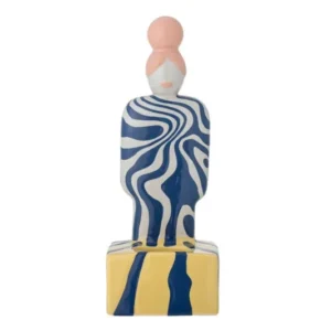 Teelichthalter Suri – Handbemalte Figur mit Wirbelmuster