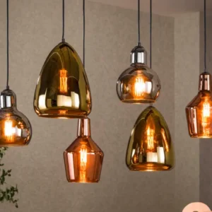 Pendelleuchte "Arvella“ – 6 Leuchten in Gold, Kupfer und Chrom in verschiedenen Formen