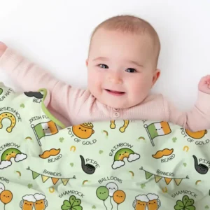 Kawaii St Patrick's Day Bamboo Blanket