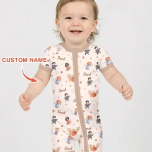 Guardian Angels Custom Name Bamboo Shorty Zippy