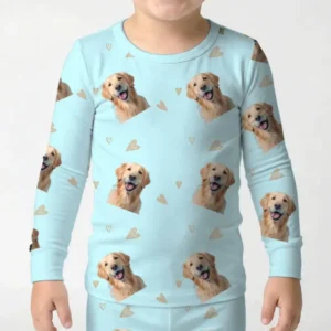 Custom Face All Over Bamboo Two Piece Long Sleeve Pajama Set