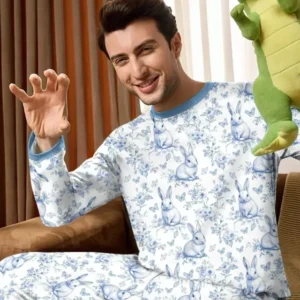 Easter Chinoiserie Toile de Jouy Bamboo Men's Pajama Set