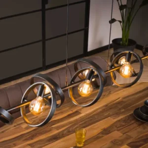 Pendelleuchte Arkon Octa – Offenes Metallrahmen-Design in Charcoal (8-flammig)