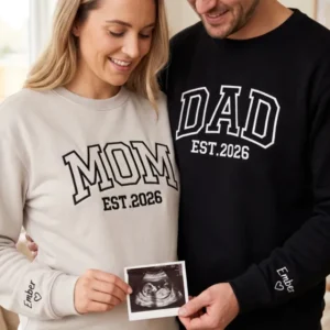 Personalized DAD Embroidered Bamboo Men Crewneck Sweatshirt