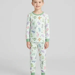 Kawaii Teddy Bamboo Two Piece Long Sleeve Pajama Set