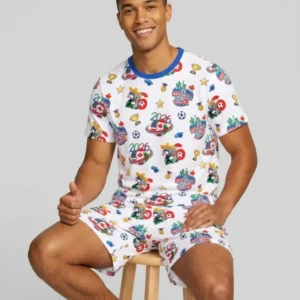 World Soccer North America 2026 Family Matching Bamboo Men Short Sleeve Short Pajama Set