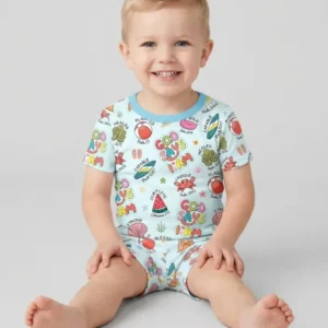 Ocean Breeze, God Says I Am Bamboo Two Piece Short Sleeve Shorts Pajama Set