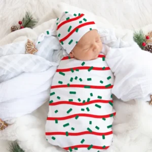 Candy Cane Cutie Bamboo Swaddle Blanket