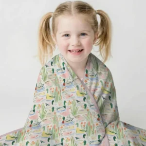 Whimsical Mallard Duck Bamboo Blanket