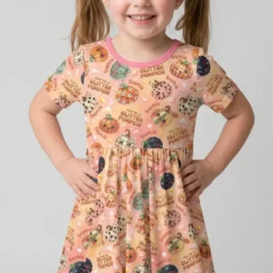 Custom Name You're A Glitter Pumpkin Bamboo Twirl Dress