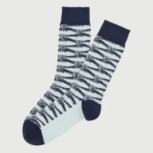 Chaussettes Homme Sardines Marine Imprimé banc de sardines 1