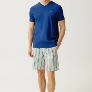 Pyjashort Homme marine et rayé 1