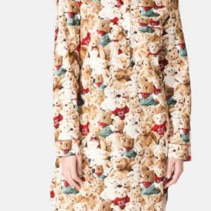 Chemise Grand-Père Femme Teddy Beige et Marron 1