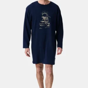 Chemises de nuit Homme Shirt Nuit Polaire MARINE 1