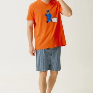 Pyjashort en jersey de coton léger - Pilote de lit