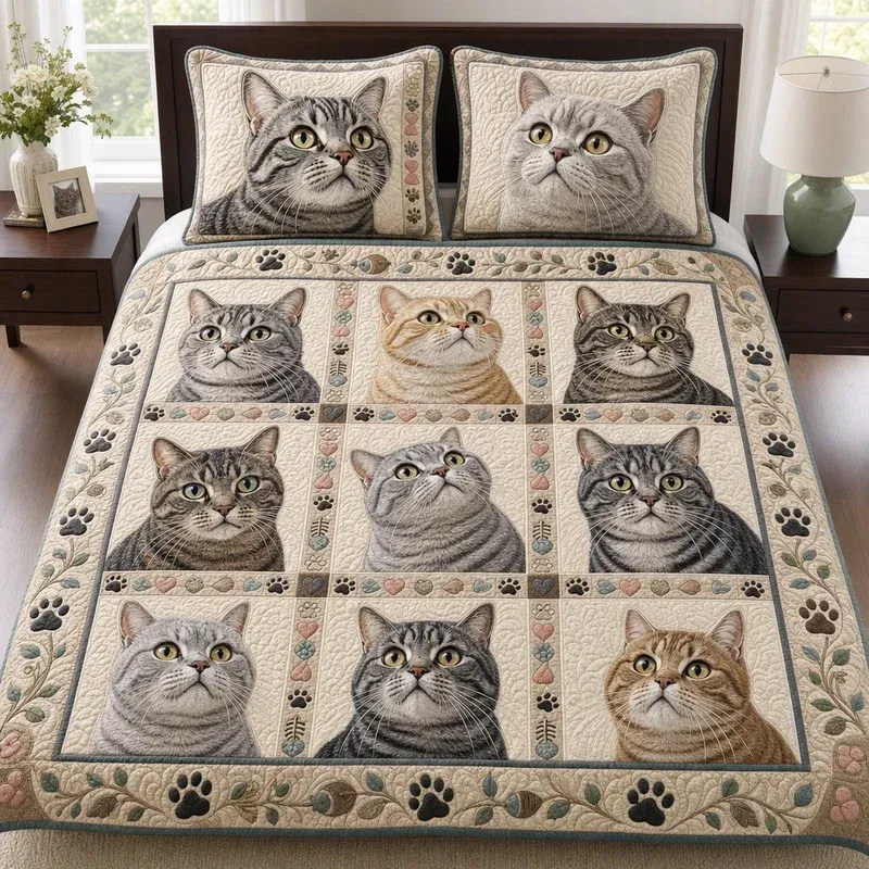Almanac Shorthair Bamboo Quilt Bedding Set