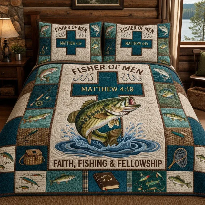 Angler Blessing Bamboo Quilt Bedding Set