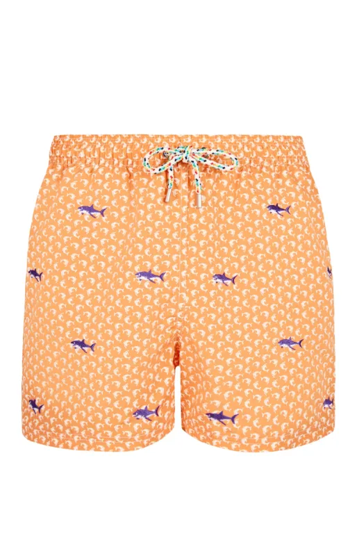 Short de bain Homme brodé Requin Marine 9
