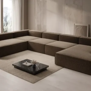 Designer Sofa Lesley U XXL in Strukturstoff