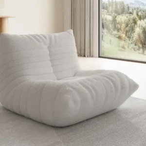 Designer Sofa-Sessel Calmo in Teddy Bouclé