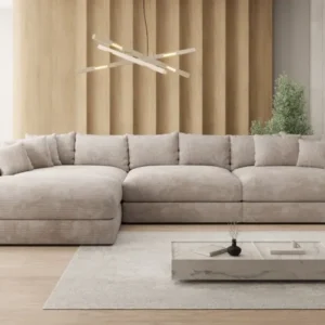 Designer Ecksofa Bernardo Maxi mit breiter Ottomane in Cord