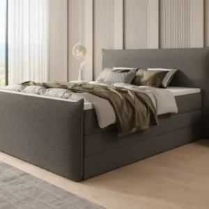 Boxspringbett Liana II mit hochklappbarem Stauraum in Teddy Bouclé