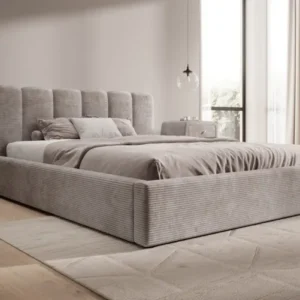 Designer Polsterbett Nerra in Cord mit Stauraum