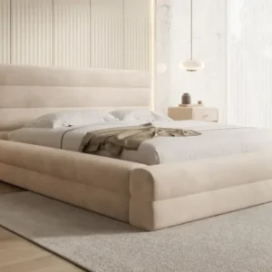 Designer Polsterbett Maren in Samt mit Stauraum