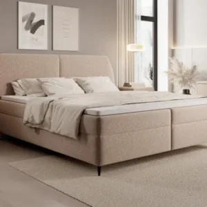 Boxspringbett Nara in Strukturstoff mit Stauraum