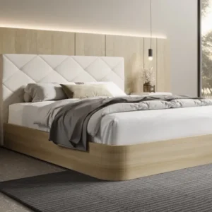 Designer Polsterbett Fiore Caro in Stoff mit Stauraum