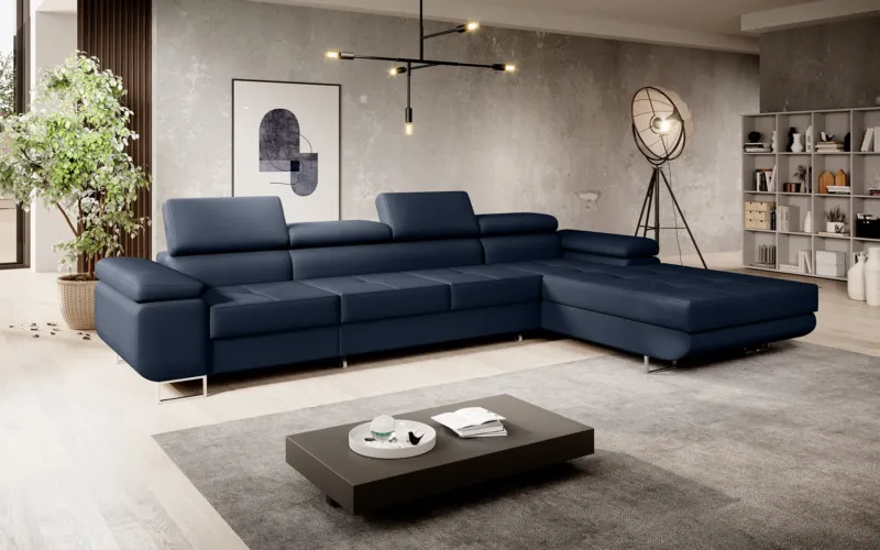 Designer Ecksofa Calvera Maxi mit Schlaf- und Klappfunktion in Kunstleder – Bild 4
