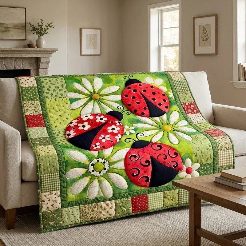 Beetle Blossom Bamboo Quilt Blanket