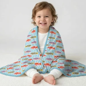 Preppy Fish Crew Bamboo Blanket