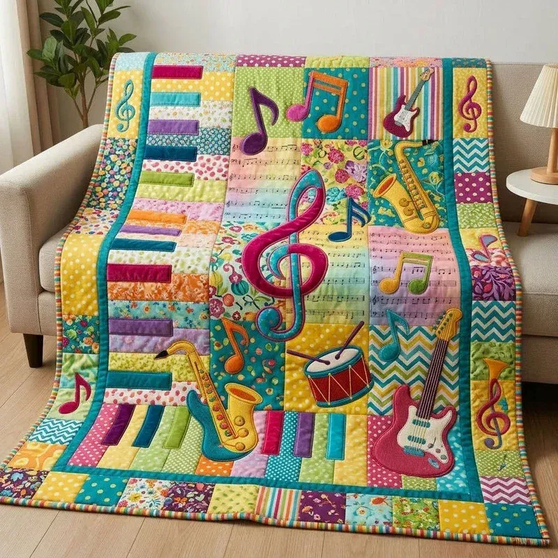 Bright Jam Session Bamboo Quilt Blanket