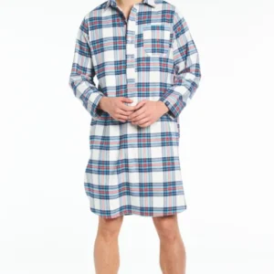 Chemise de nuit Grand-Père Homme Logan Blanc et Ivoire 1