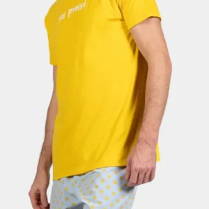 Pyjama court Pyjaméricain Homme Lemon Bleu et Jaune 1