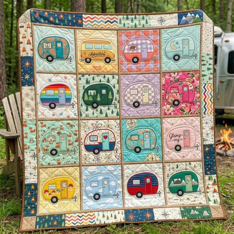 Campfire Wood Vintage Bamboo Quilt Blanket