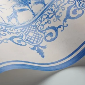 Cole and Son - Tapete Rousseau Border Wallpaper-Tapeten-Cole & Son-Blue on White S99/10042-TOJU Interior